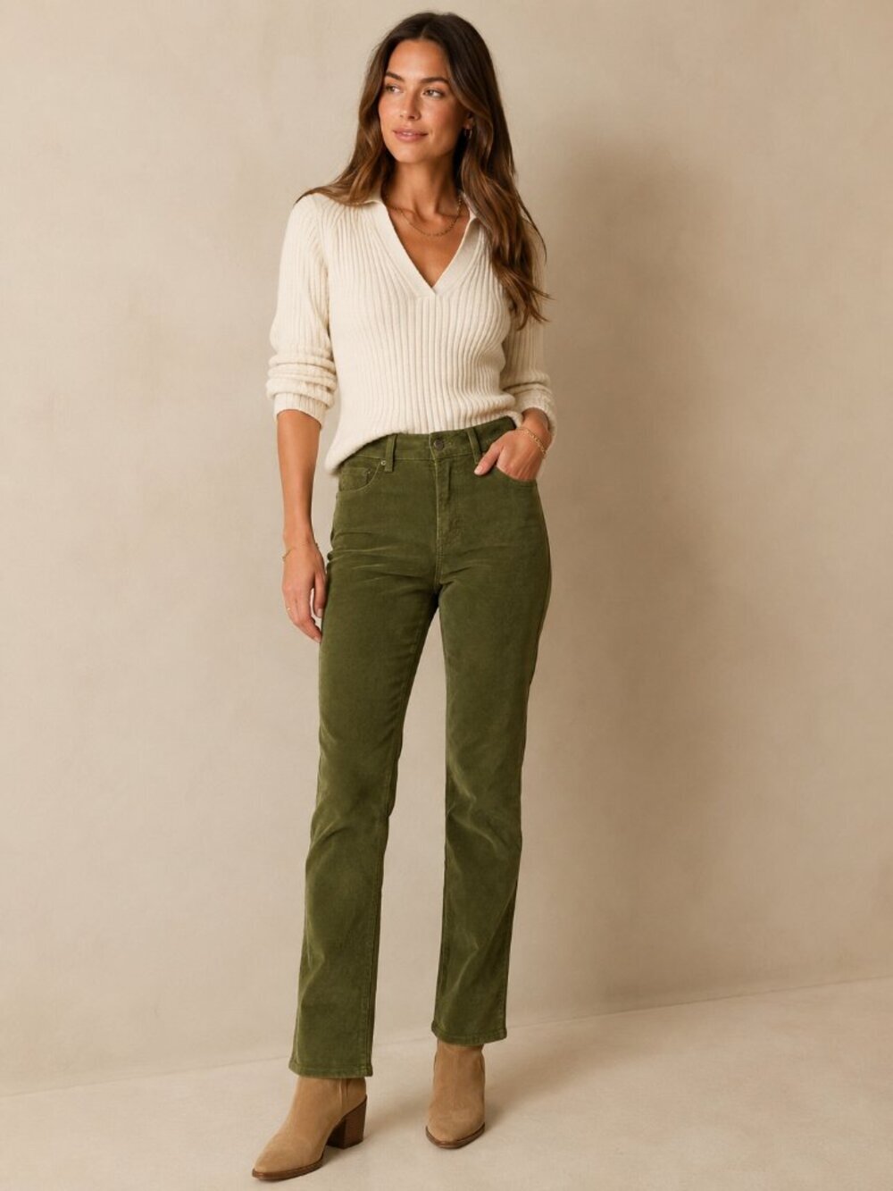Veronica Beard high rise Carly Kick Flare Olive green corduroy pants size 28